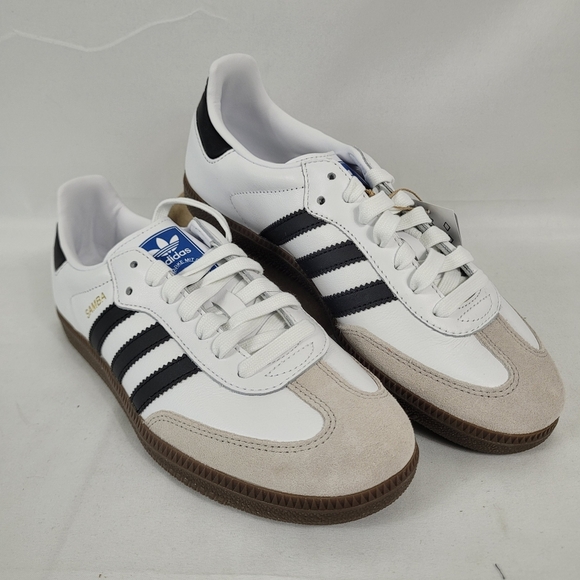 adidas Originals Shoes - Adidas Originals Samba OG (WHITE/BLACK/CLEAR GRANITE) Womens Shoes IG9030 Sz 7.5